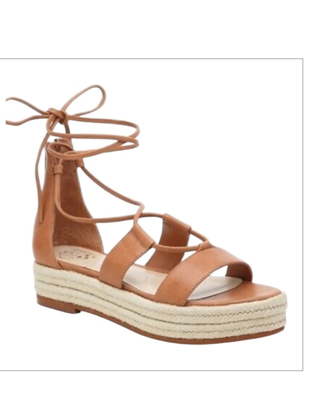 Vince Camuto Brown Lace-Up Espadrille Sandals - Picture 2 of 12